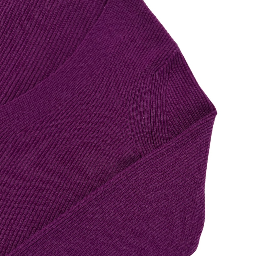 Banana Republic Ribbed V-Neck Sweater Small Purple Plum Wool Blend Long Sleeve - Picture 4 of 9